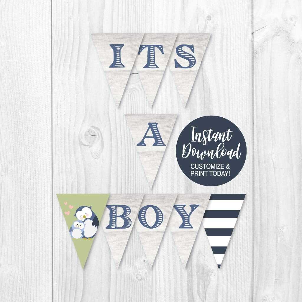 DIY Editable Yourself Printable Banner Template Baby Shower - Etsy Regarding Diy Baby Shower Banner Template