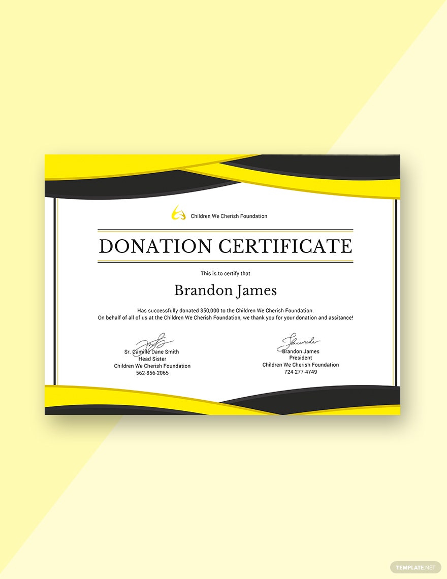 Donation Certificate - Template