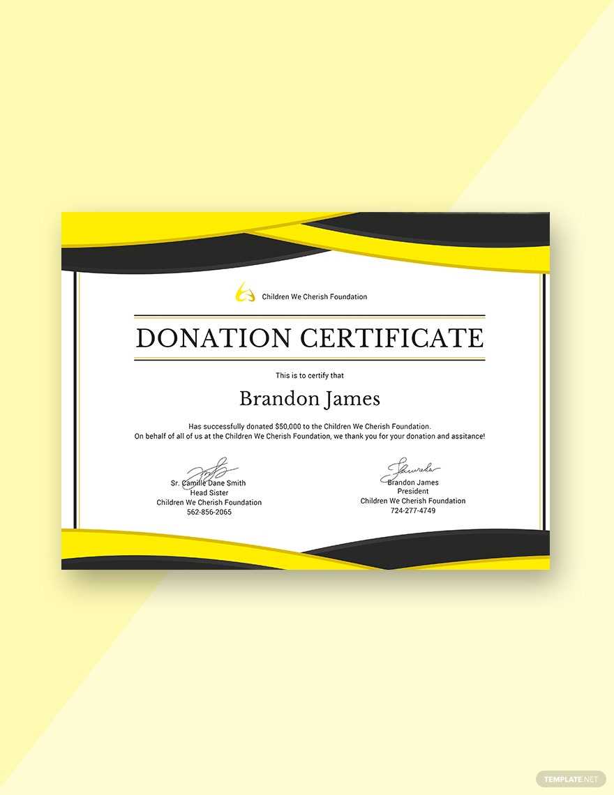 Donation Certificate – Template