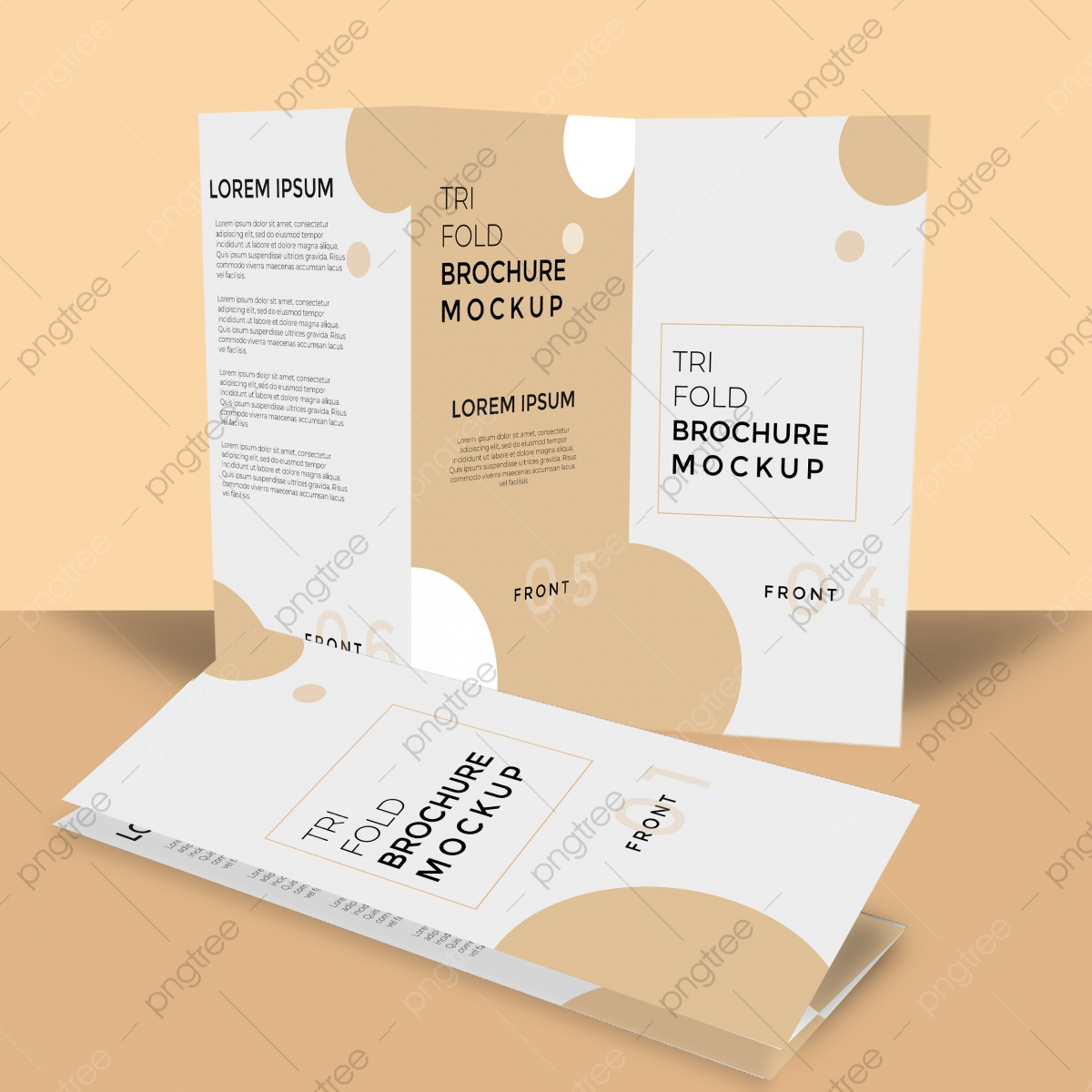 Double Sided Trifold Brochure Mockup Template Download on Pngtree