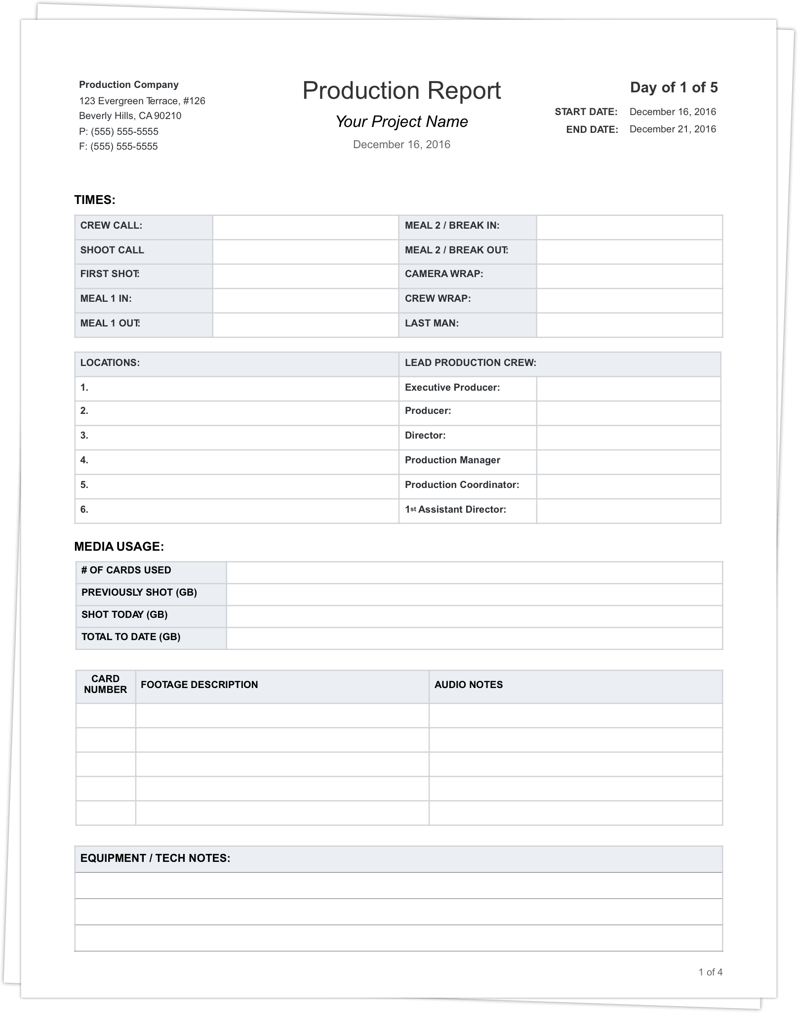 Download FREE Daily Production Report Template Regarding Wrap Up Report Template