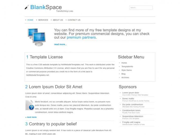 Download Free HTML/CSS Template: Blankspace – Free HTML Templates ...