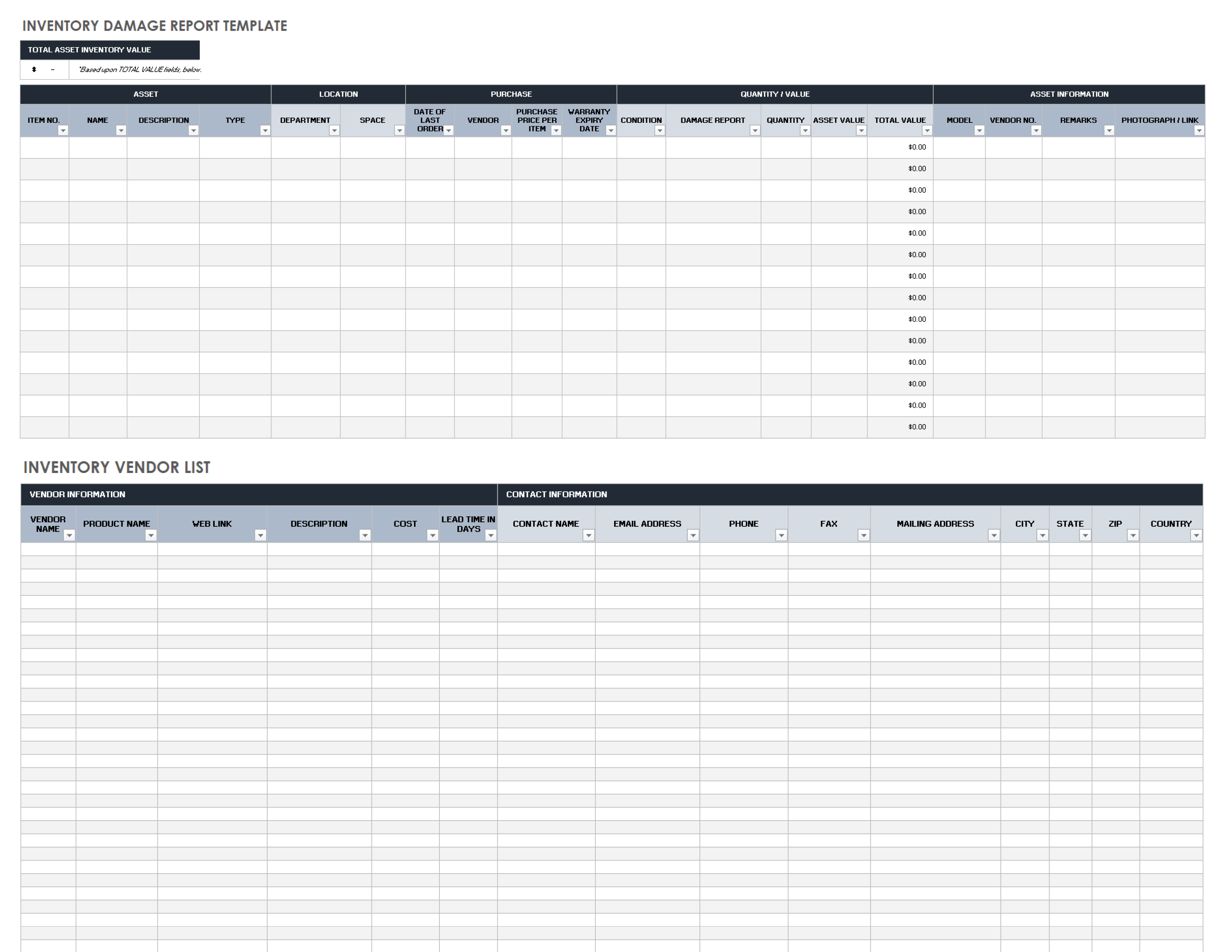 Download Free Inventory Report Templates  Smartsheet Throughout Stock Report Template Excel