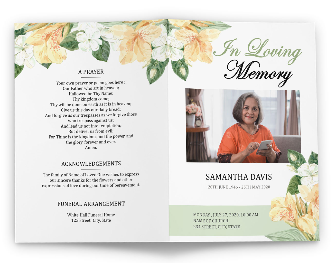 Download Obituary Program Template for DIY Funeral Service Brochure Inside Fill In The Blank Obituary Template