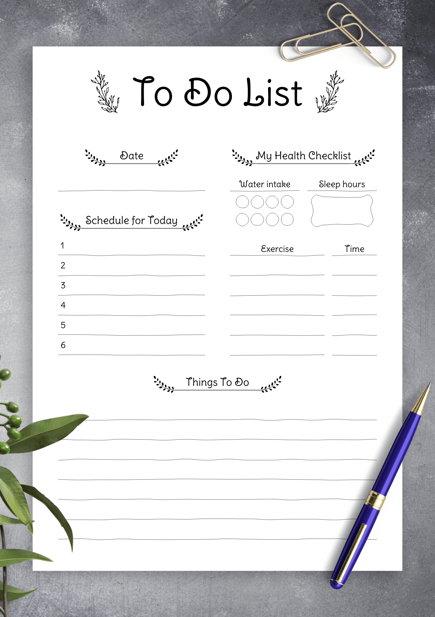 Download Printable Daily To Do List PDF For Blank To Do List Template