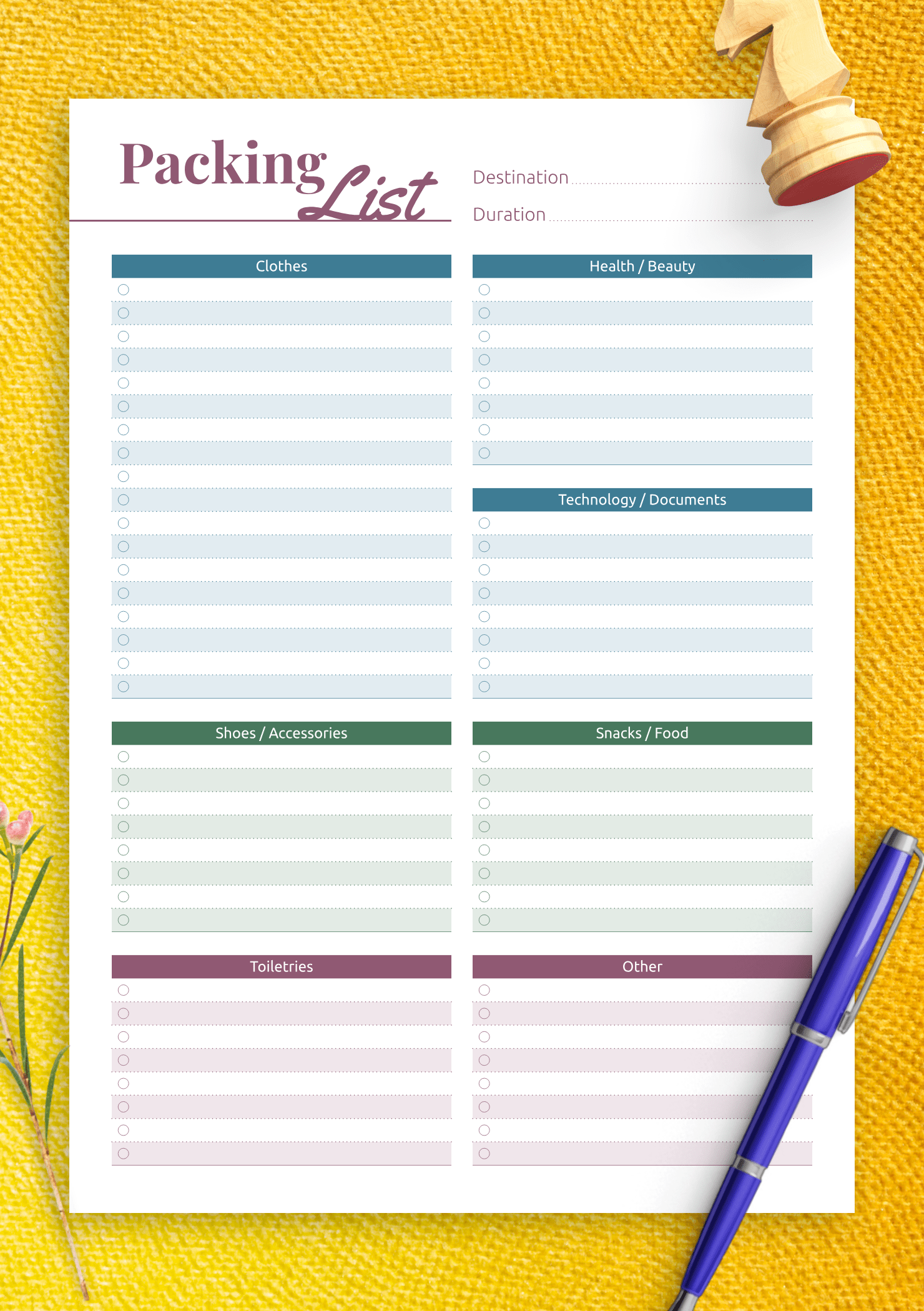 Download Printable Packing List PDF Regarding Blank Packing List Template