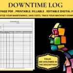 Downtime Log Machine Breakdown Report Template Downtime – Etsy Canada In Machine Breakdown Report Template