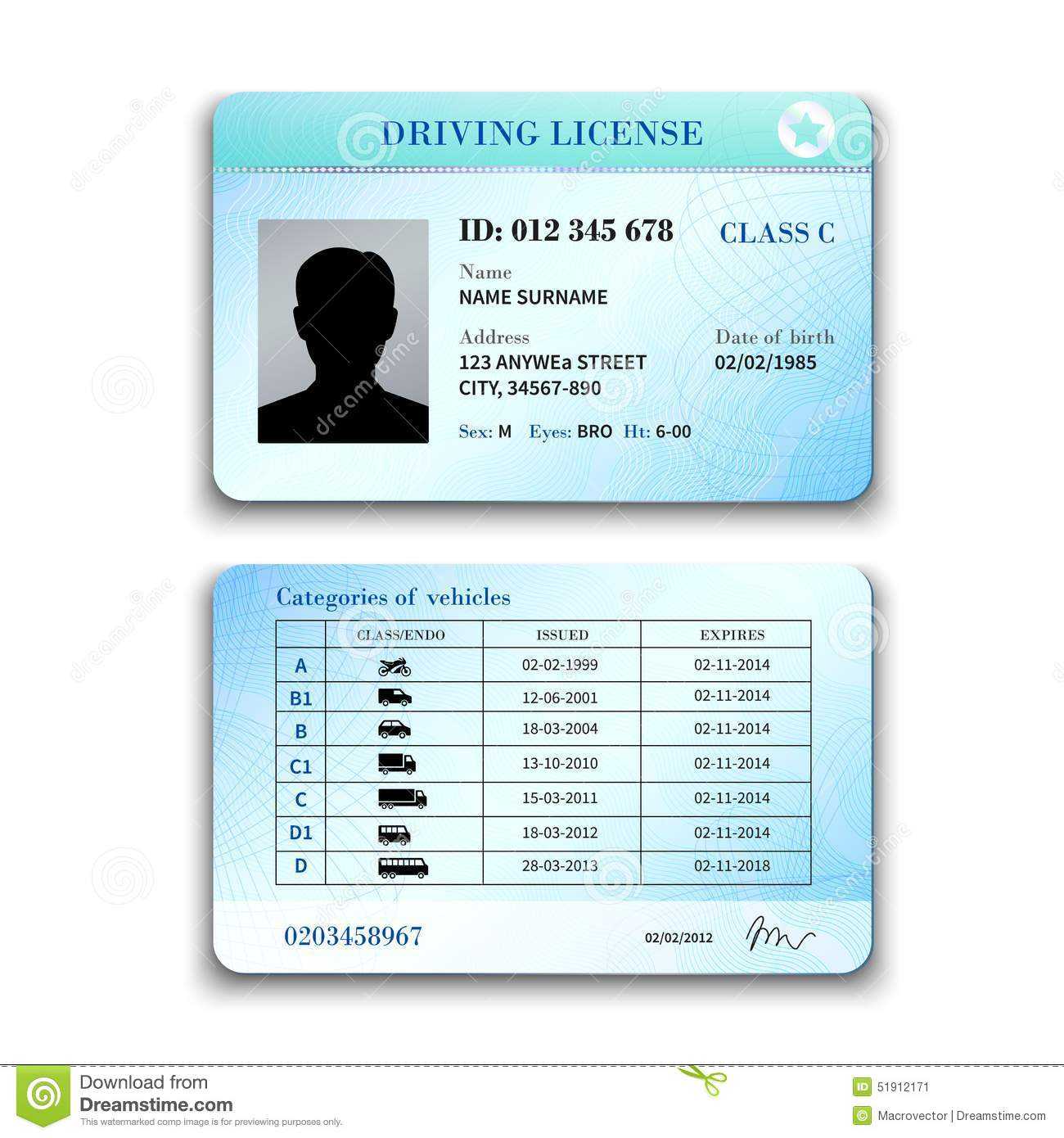 Driver License Illustration Stock Vector - Illustration of design Inside Blank Drivers License Template Driver License Illustration Stock Vector - Illustration of design Inside Blank Drivers License Template