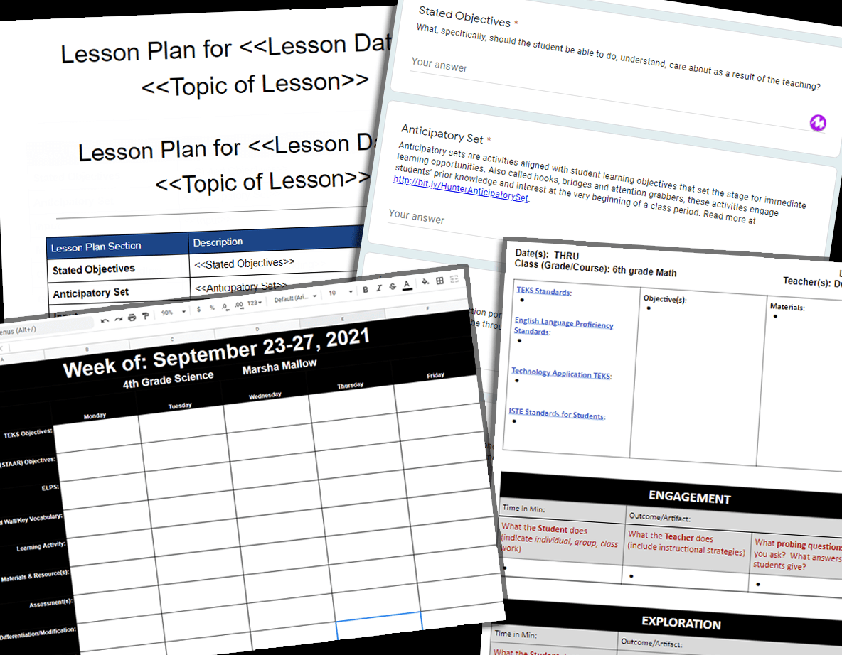 Dynamic Lesson Plan Templates To Save You Time And Energy  Regarding Madeline Hunter Lesson Plan Blank Template