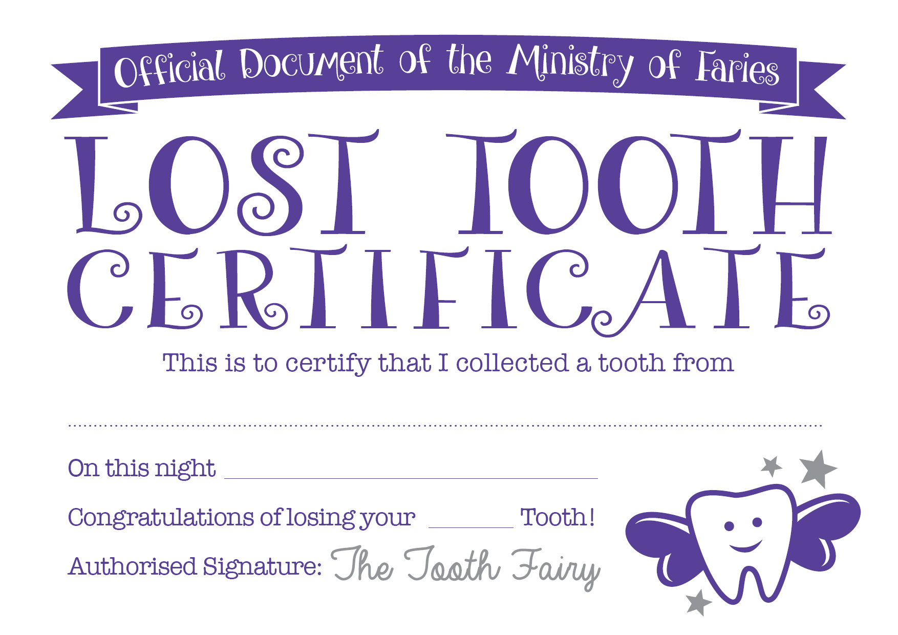 Easy Tooth Fairy Ideas & Tips for Parents / Free Printables Throughout Tooth Fairy Certificate Template Free