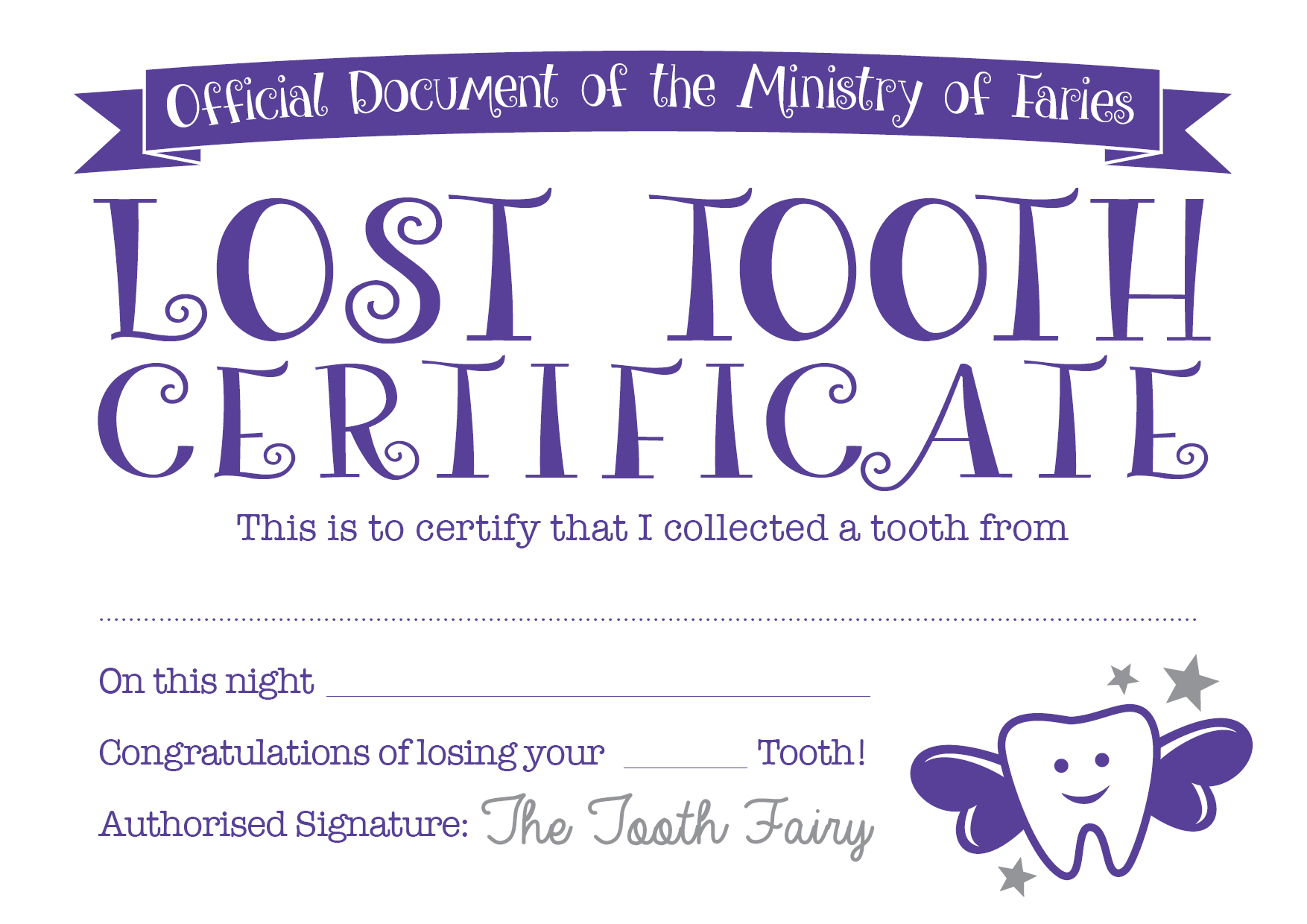 Easy Tooth Fairy Ideas & Tips For Parents / Free Printables Throughout Tooth Fairy Certificate Template Free