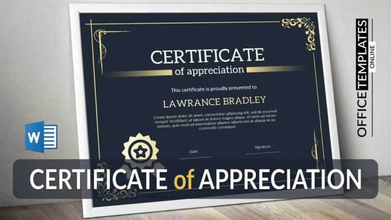 Easy Way To Design Certificate Of Appreciation In Ms Word Black Golden Theme Inside Template Easy Way To Design Certificate Of Appreciation In Ms Word Black Golden Theme Inside Template