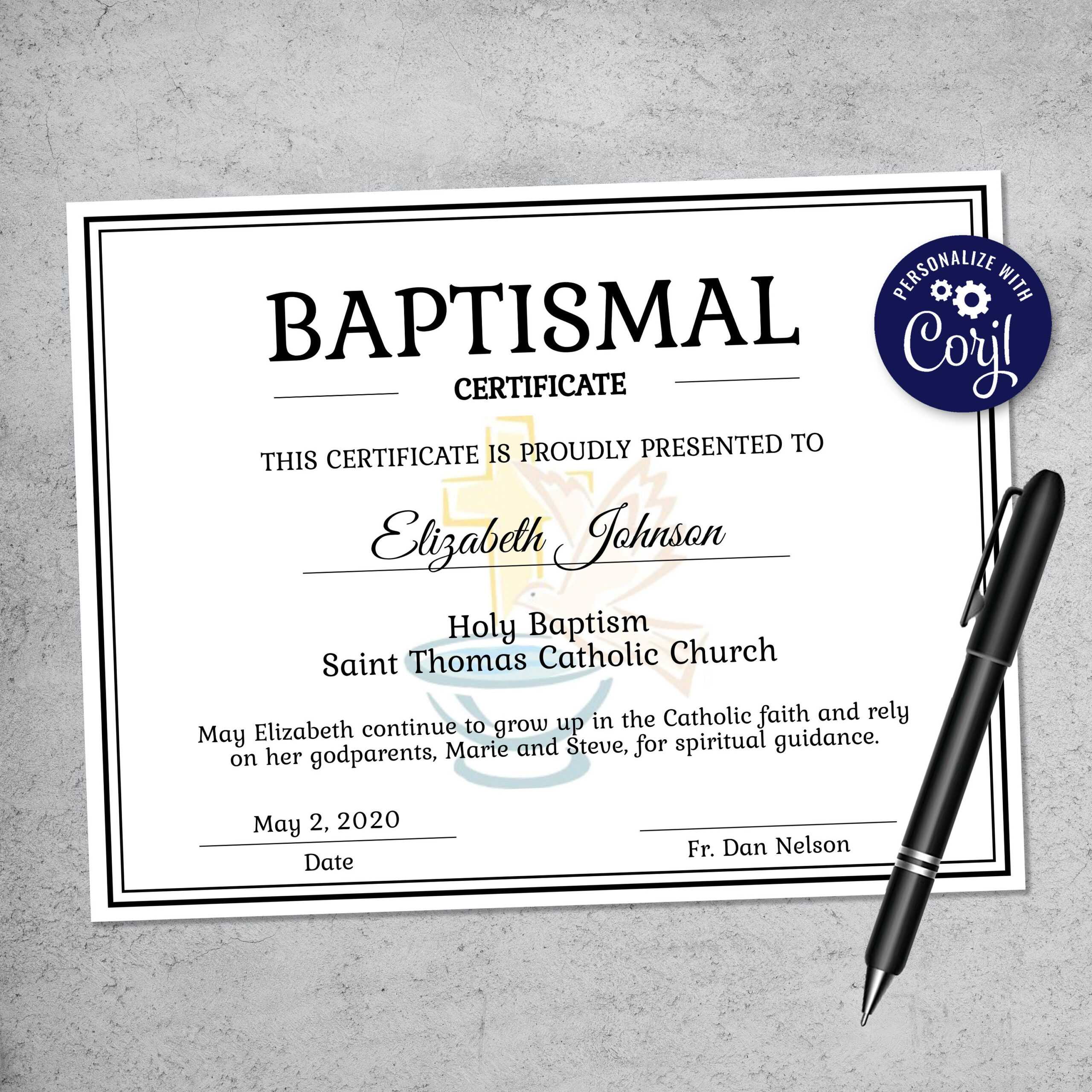 Editable Baptism Certificate Template Printable Certificate - Etsy Editable Baptism Certificate Template Printable Certificate - Etsy