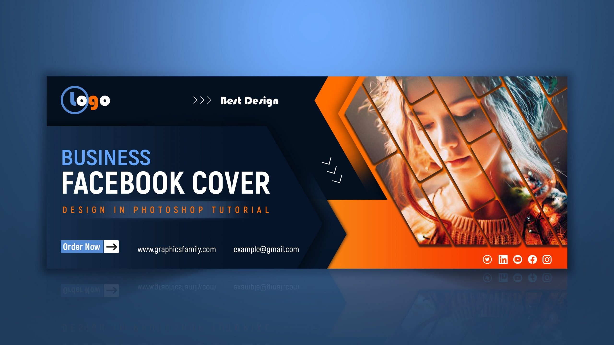 Editable Business Facebook Cover Design Template In Photoshop  With Facebook Banner Template Psd
