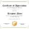 Editable Certificate Of Appreciation Template. Editable Printable  Certificate Template. Participation Award