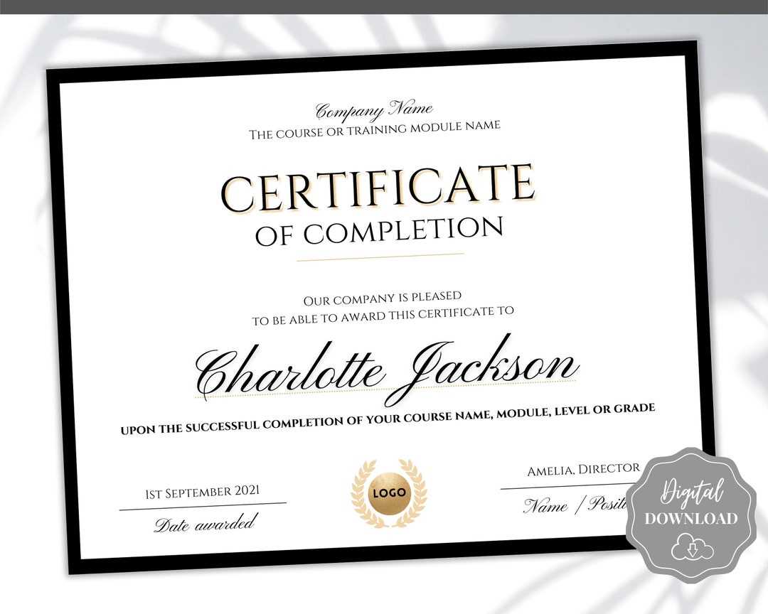 Editable Certificate Template Certificate of Completion - Etsy Editable Certificate Template Certificate of Completion - Etsy