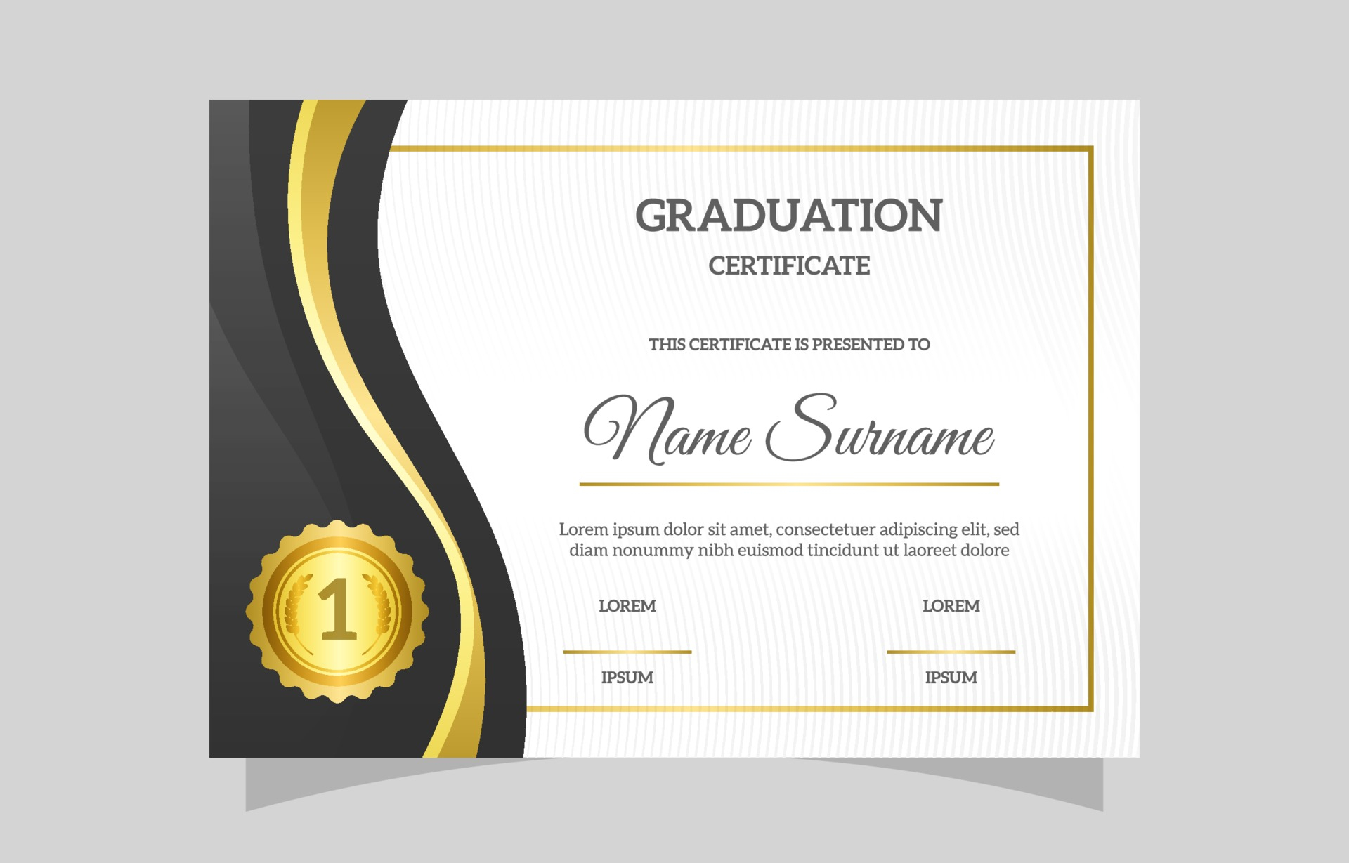 Editable Certificate Template Vector Art, Icons, And Graphics For  For Blank Certificate Templates Free Download