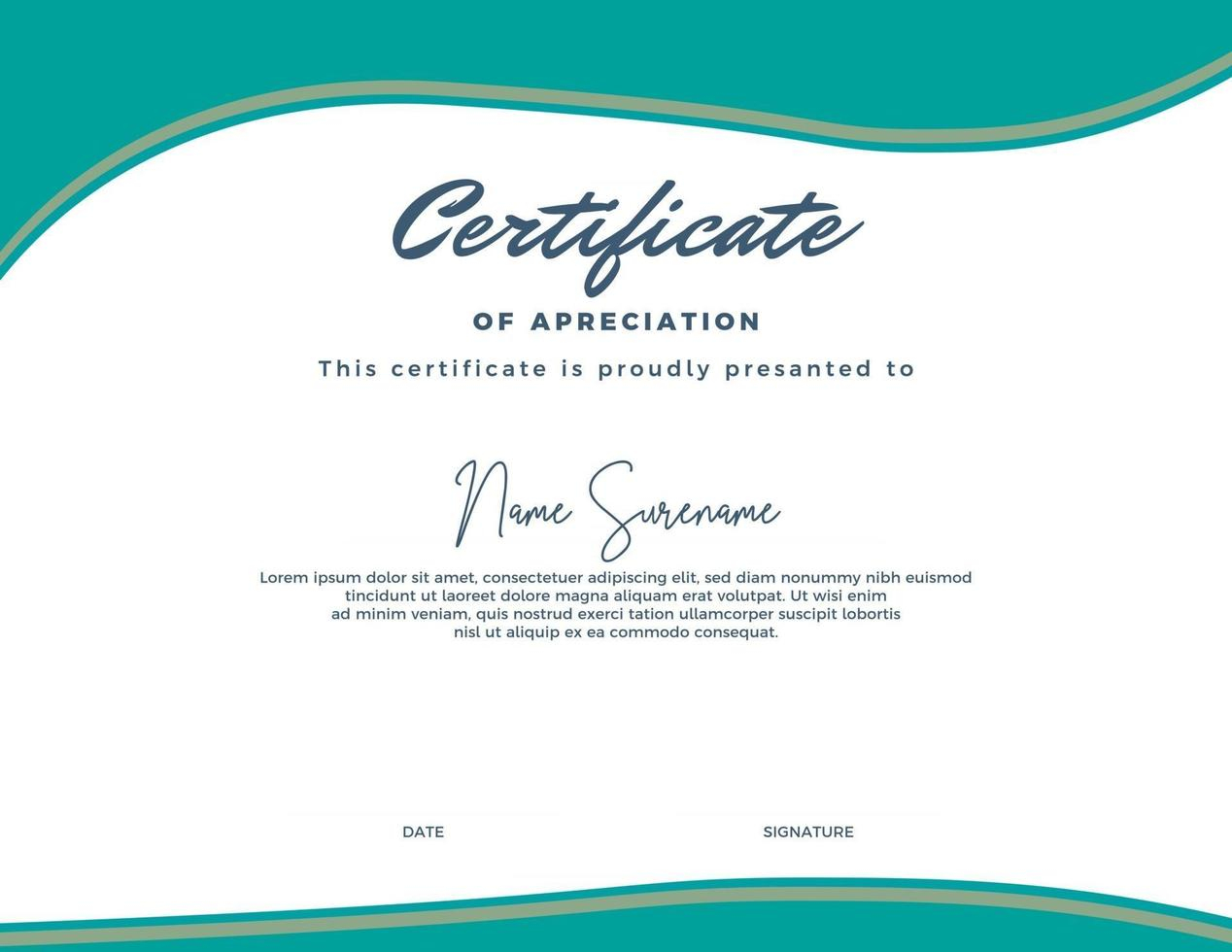 Editable certificate template, with a simple and elegant  Inside Certificate Of Appearance Template