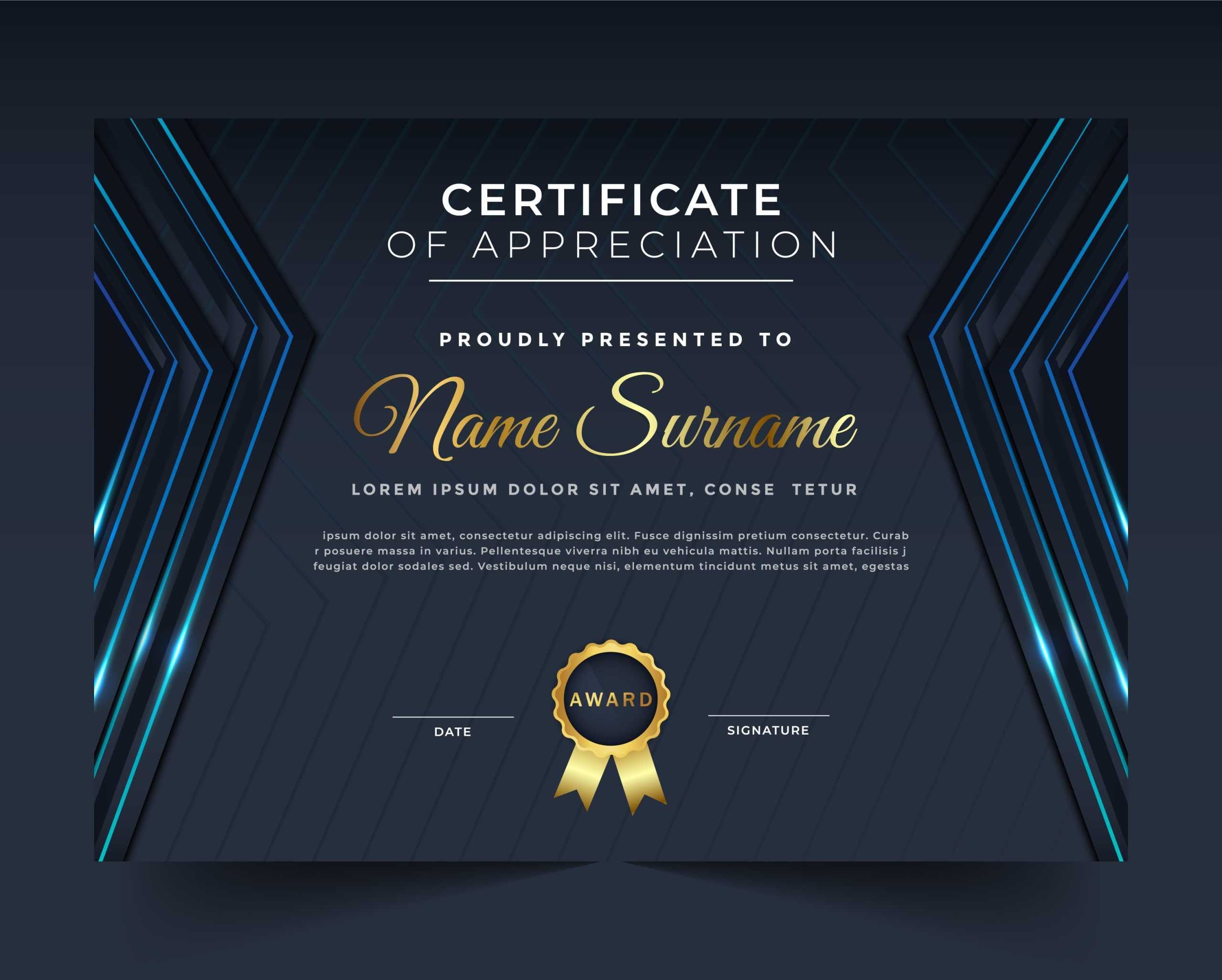 Editable Elegant Certificate Template – GraphicsFamily Within Elegant Certificate Templates Free