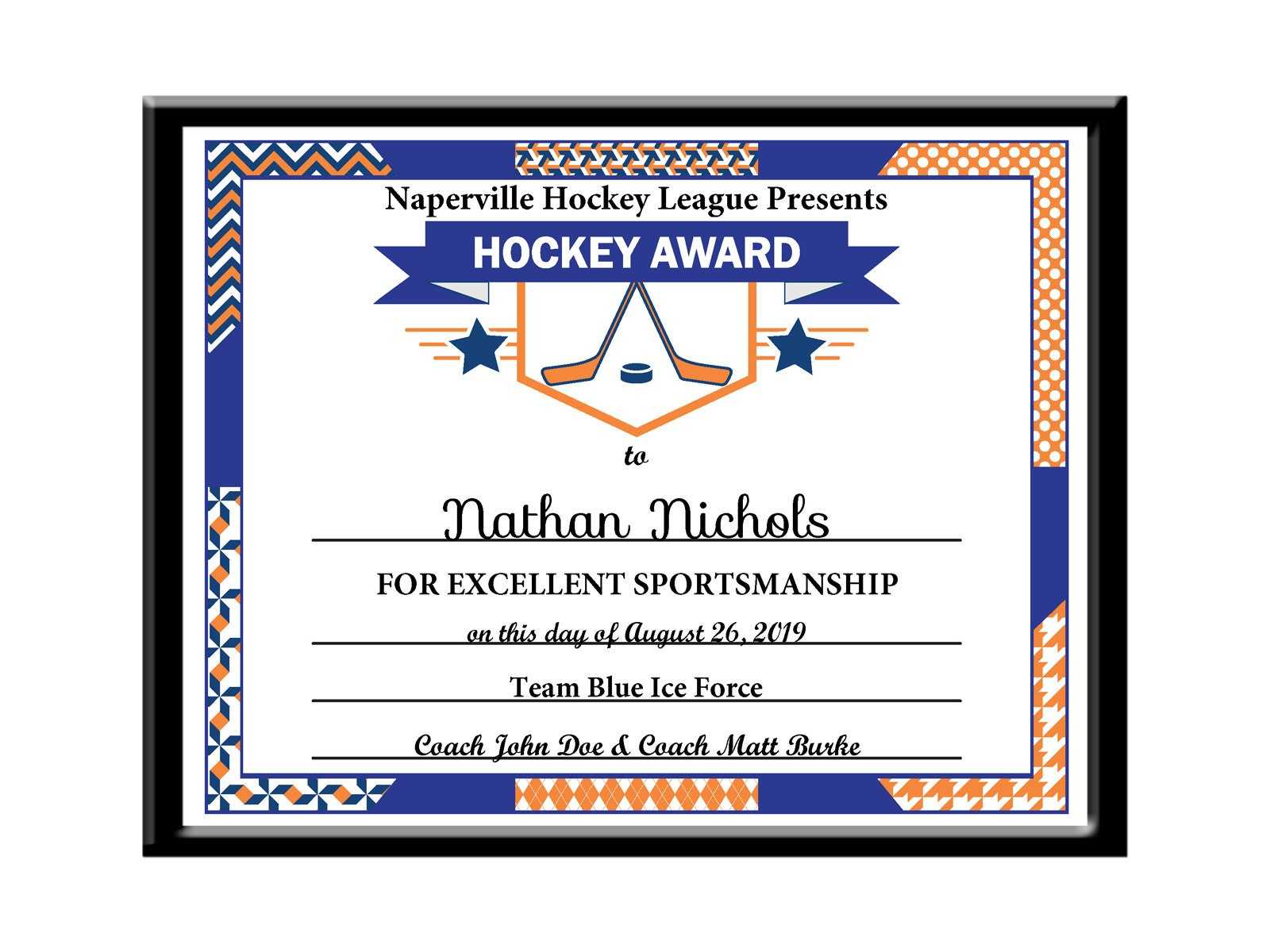 Editable PDF Hockey Sports Team Certificate Award Template – Etsy  With Hockey Certificate Templates