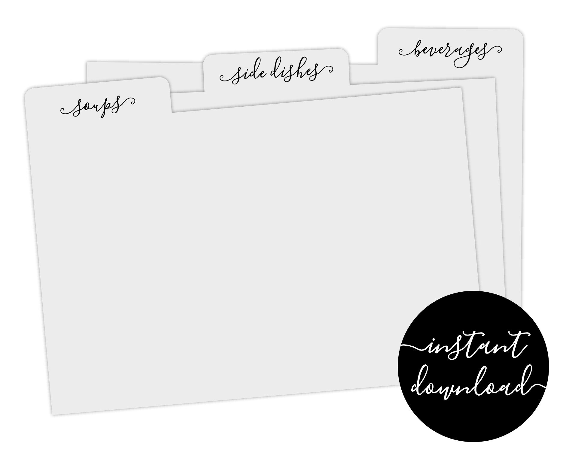 Editable Recipe Card Divider Template Printable Index Card – Etsy Inside 3X5 Blank Index Card Template