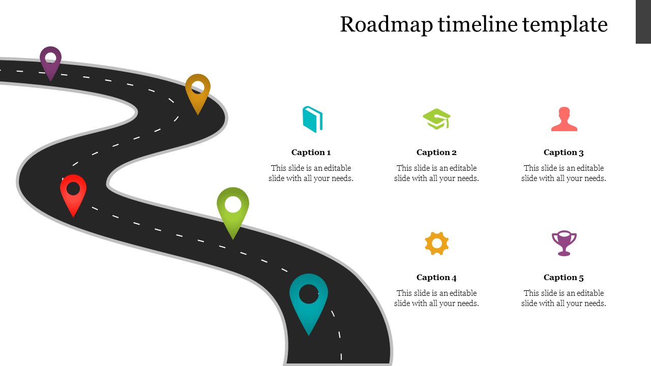 Editable Roadmap Template For PowerPoint Presentation Within Blank Road Map Template