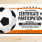 Editable Soccer Participation Award Certificates INSTANT – Etsy Pertaining To Soccer Award Certificate Templates Free
