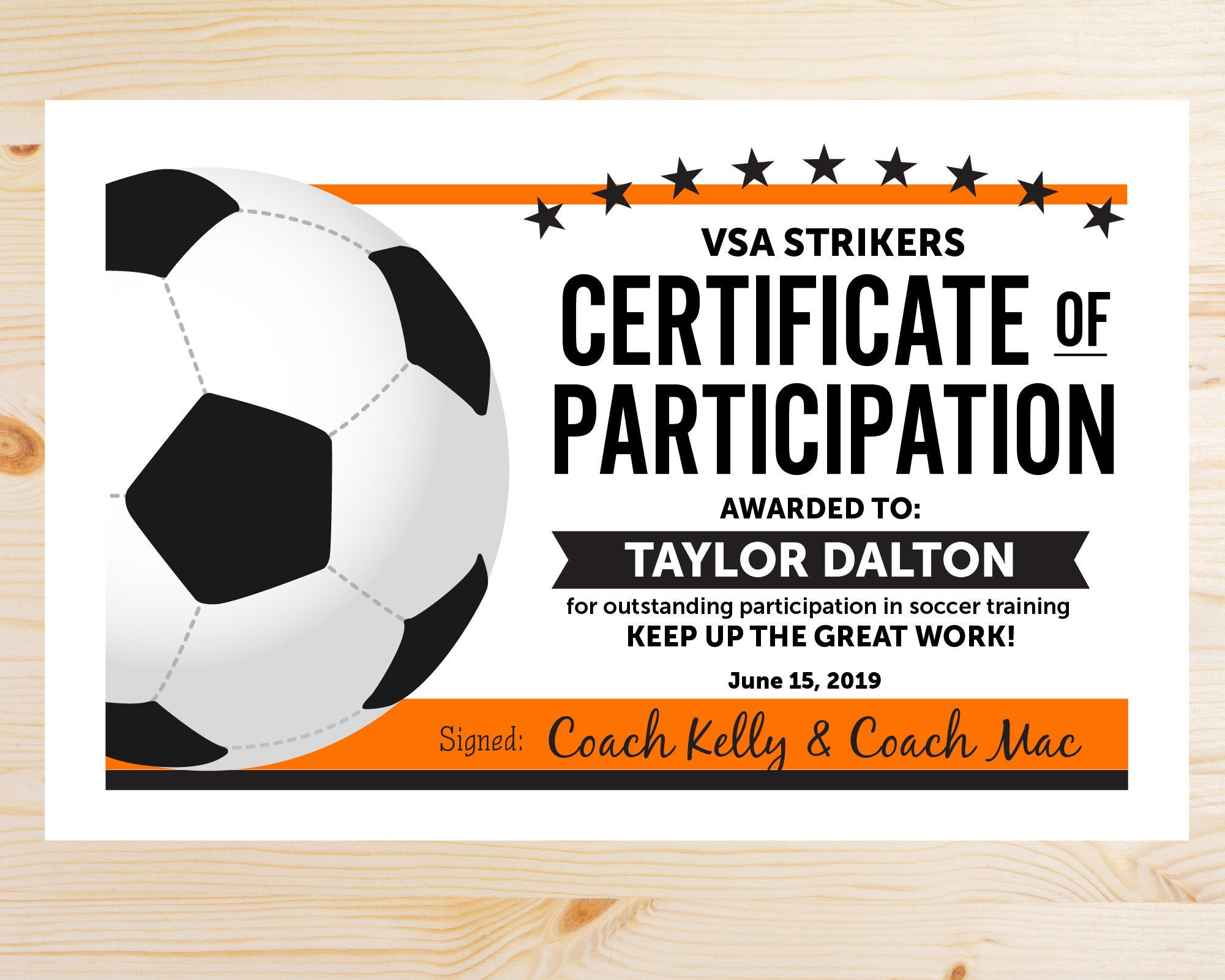 Editable Soccer Participation Award Certificates INSTANT - Etsy Pertaining To Soccer Award Certificate Templates Free