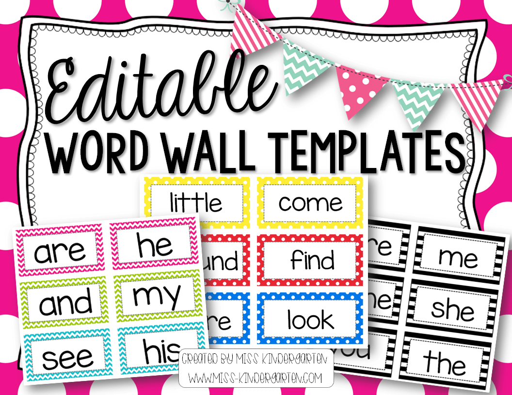 Editable Word Wall Templates! - Miss Kindergarten Inside Blank Word Wall Template Free