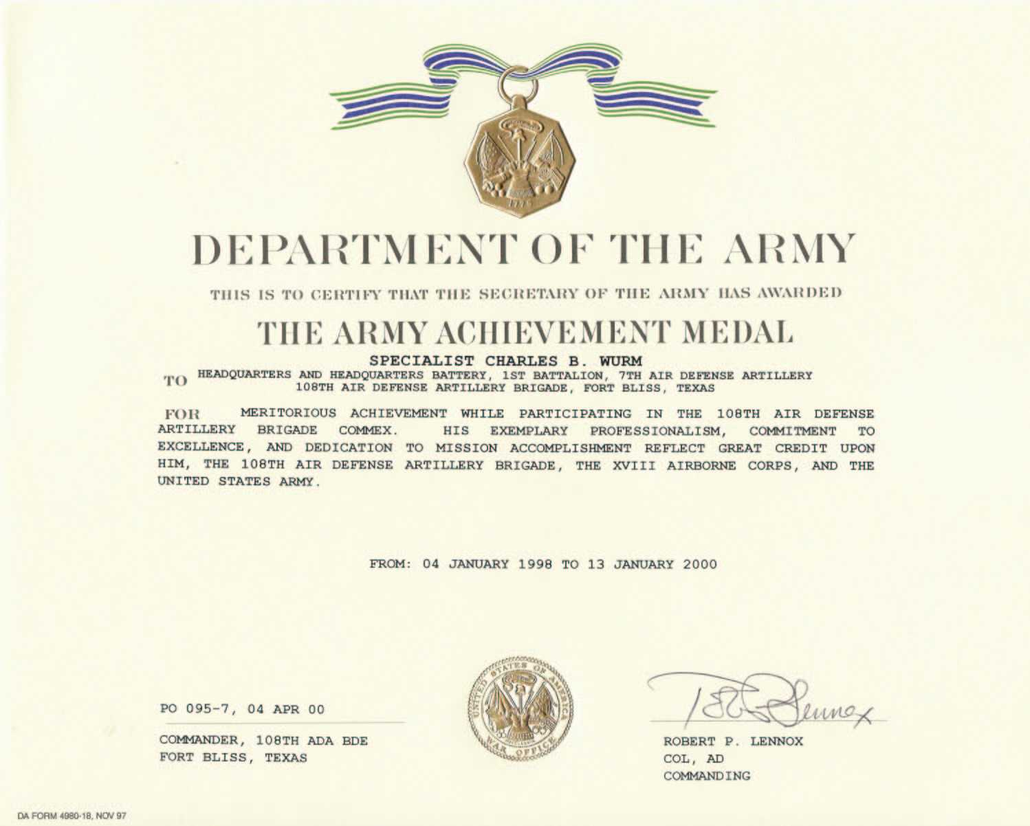 Education / Awards In Army Good Conduct Medal Certificate Template Education / Awards In Army Good Conduct Medal Certificate Template