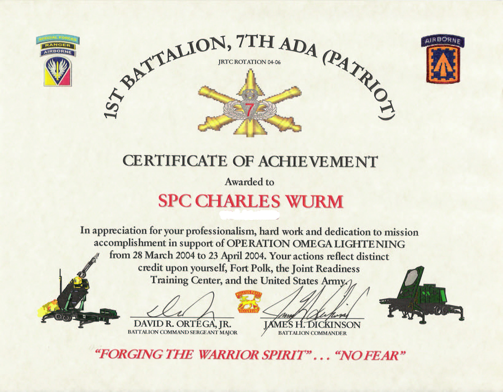 Education / Awards With Certificate Of Achievement Army Template