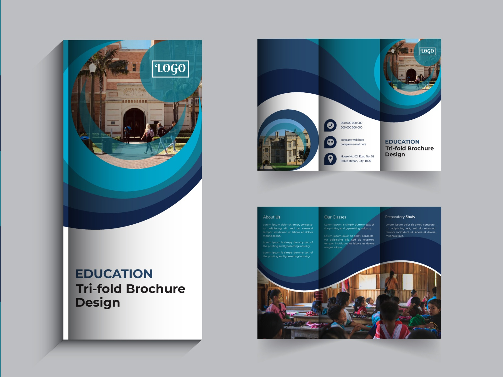 Education Tri-fold Brochure Template Design by hmabdulaziz10 on  With Tri Fold School Brochure Template