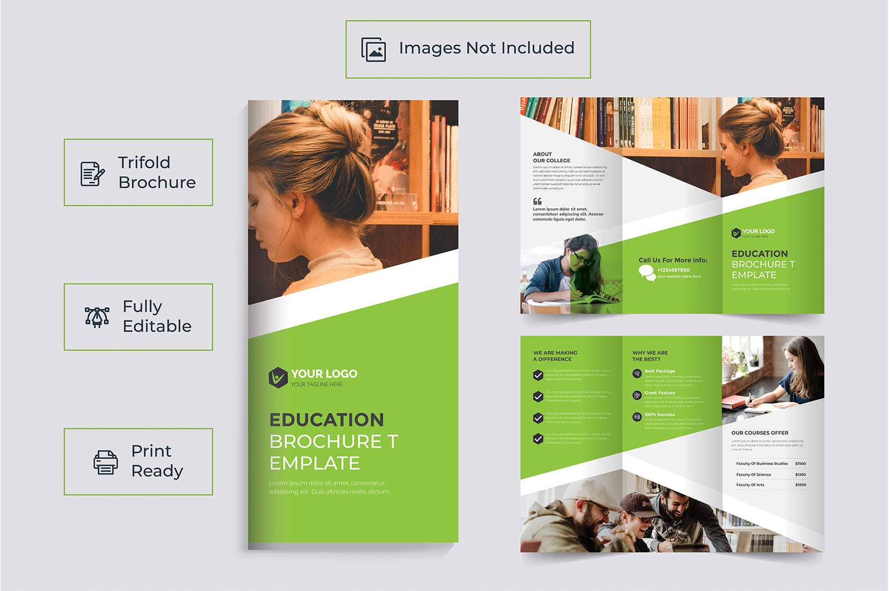 Education Tri Fold Brochure Template Regarding Tri Fold School Brochure Template