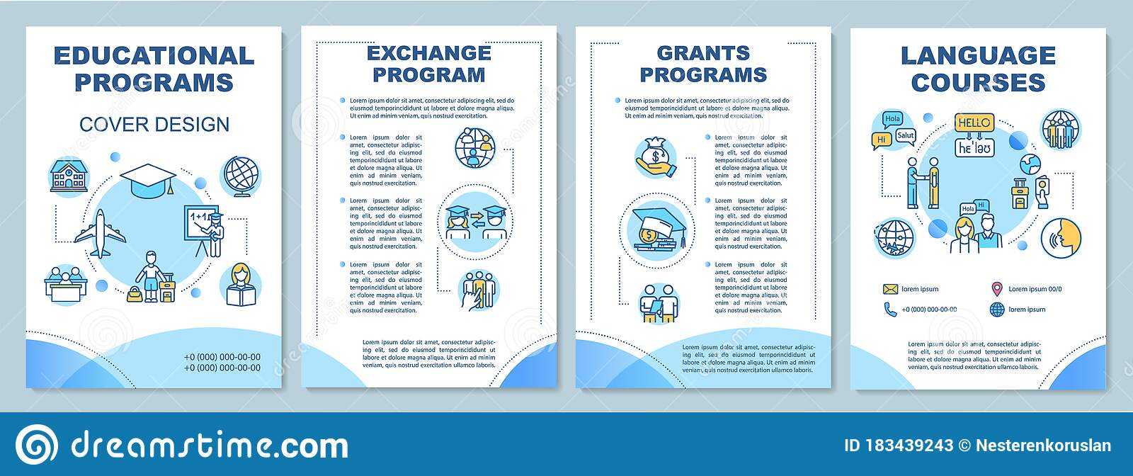 Educational Program Brochure Template Stock Vector – Illustration  Inside Student Brochure Template