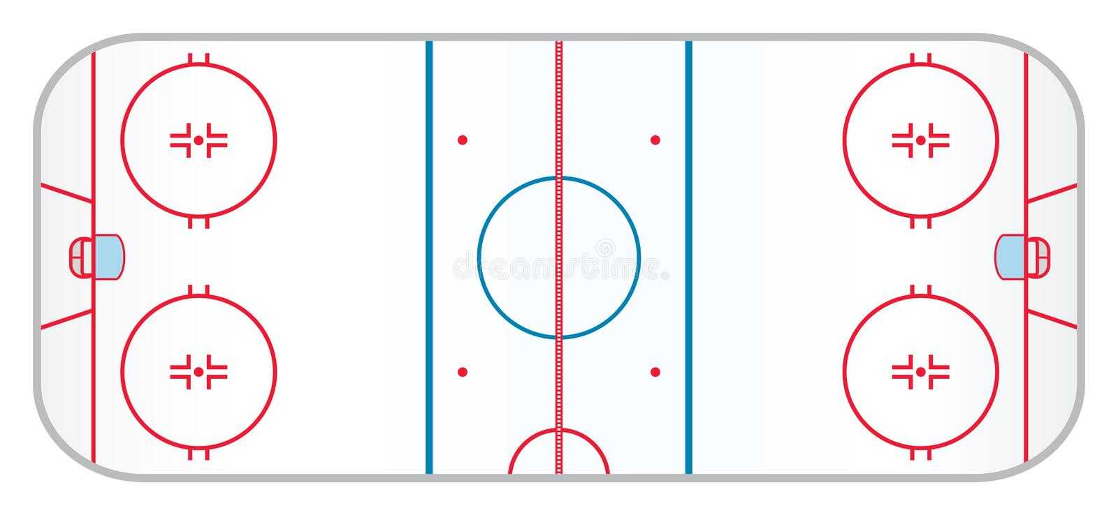 Eishockeyfeld - Regelung NHL Vektor Abbildung - Illustration von