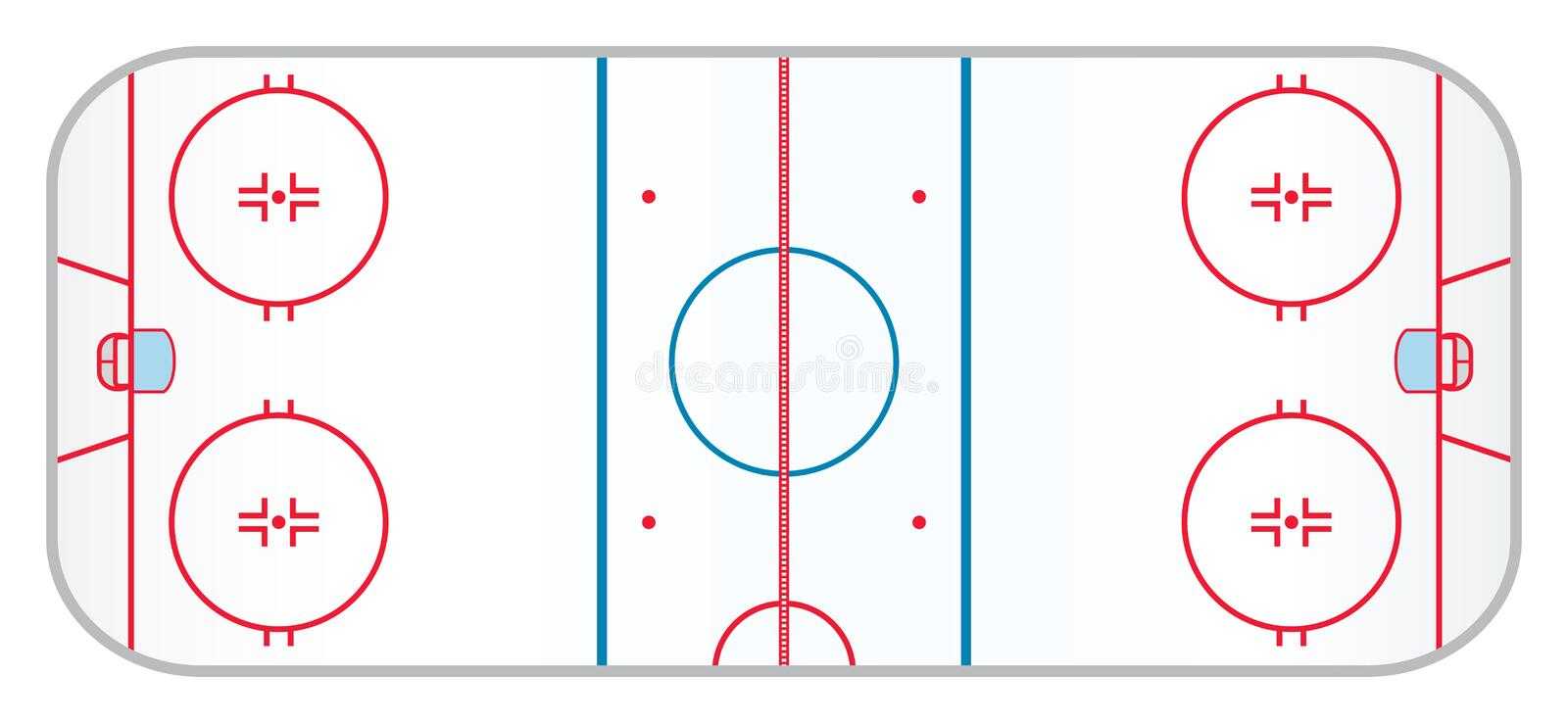 Eishockeyfeld - Regelung NHL Vektor Abbildung - Illustration von