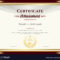 Elegant Certificate Of Achievement Template Vector Image Pertaining To Certificate Of Attainment Template