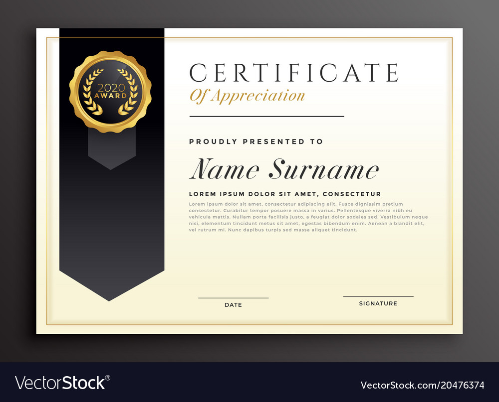 Elegant diploma award certificate template design Vector Image