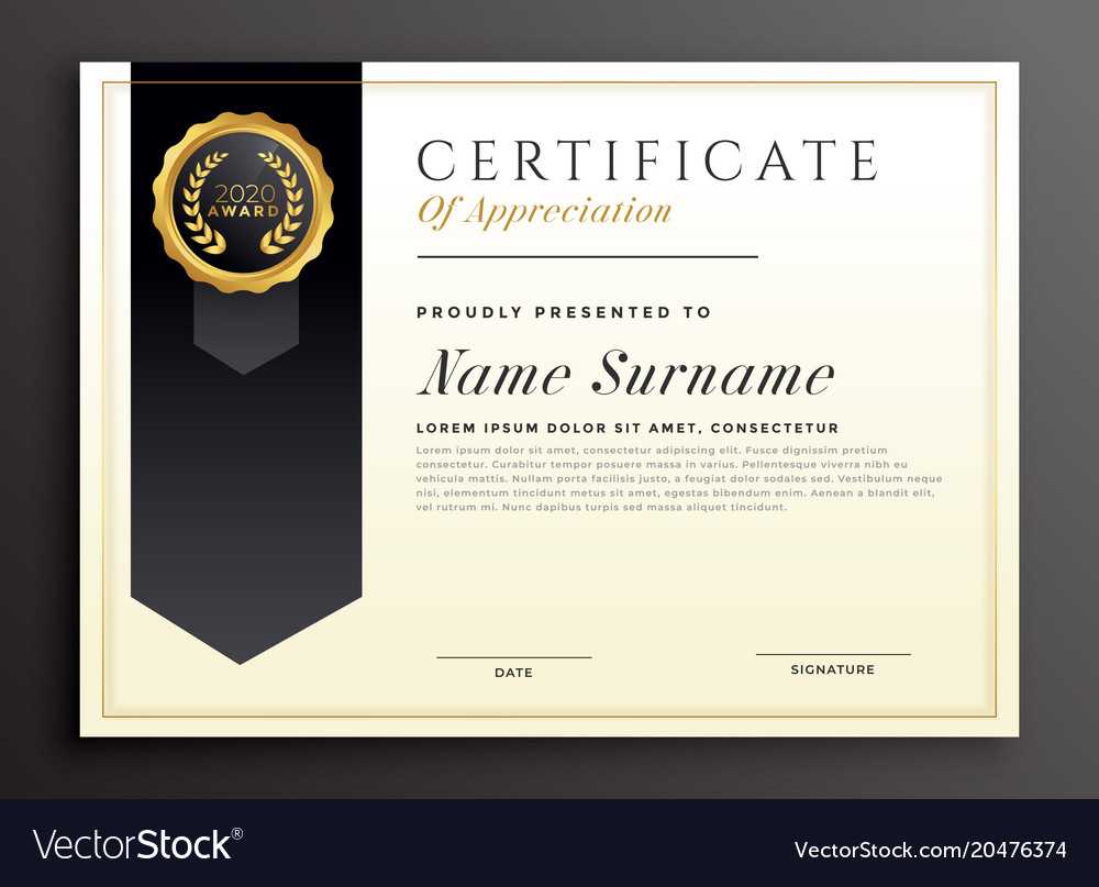 Elegant Diploma Award Certificate Template Design Vector Image With Regard To Template For Certificate Of Award