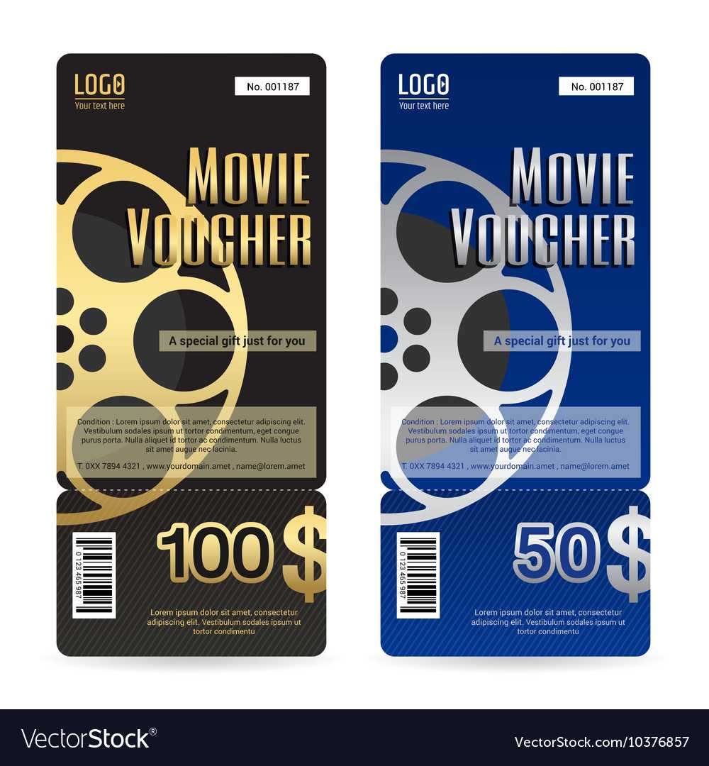 Elegant Movie Gift Voucher Or Gift Card Template Vector Image In Movie Gift Certificate Template