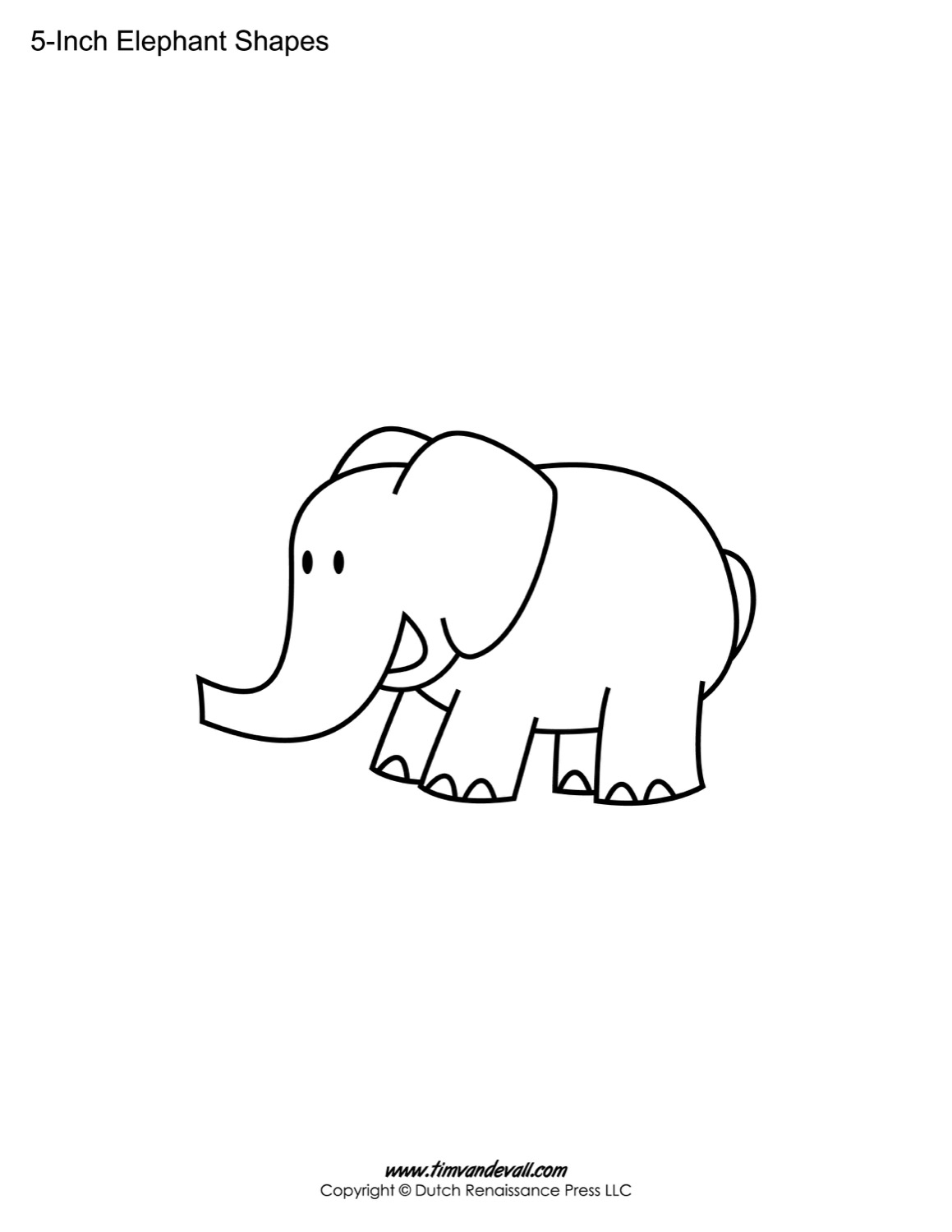 Elephant Shapes – Tim’s Printables For Blank Elephant Template