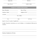 Employee Incident Report Form Download Printable PDF  Templateroller With Regard To Employee Incident Report Templates