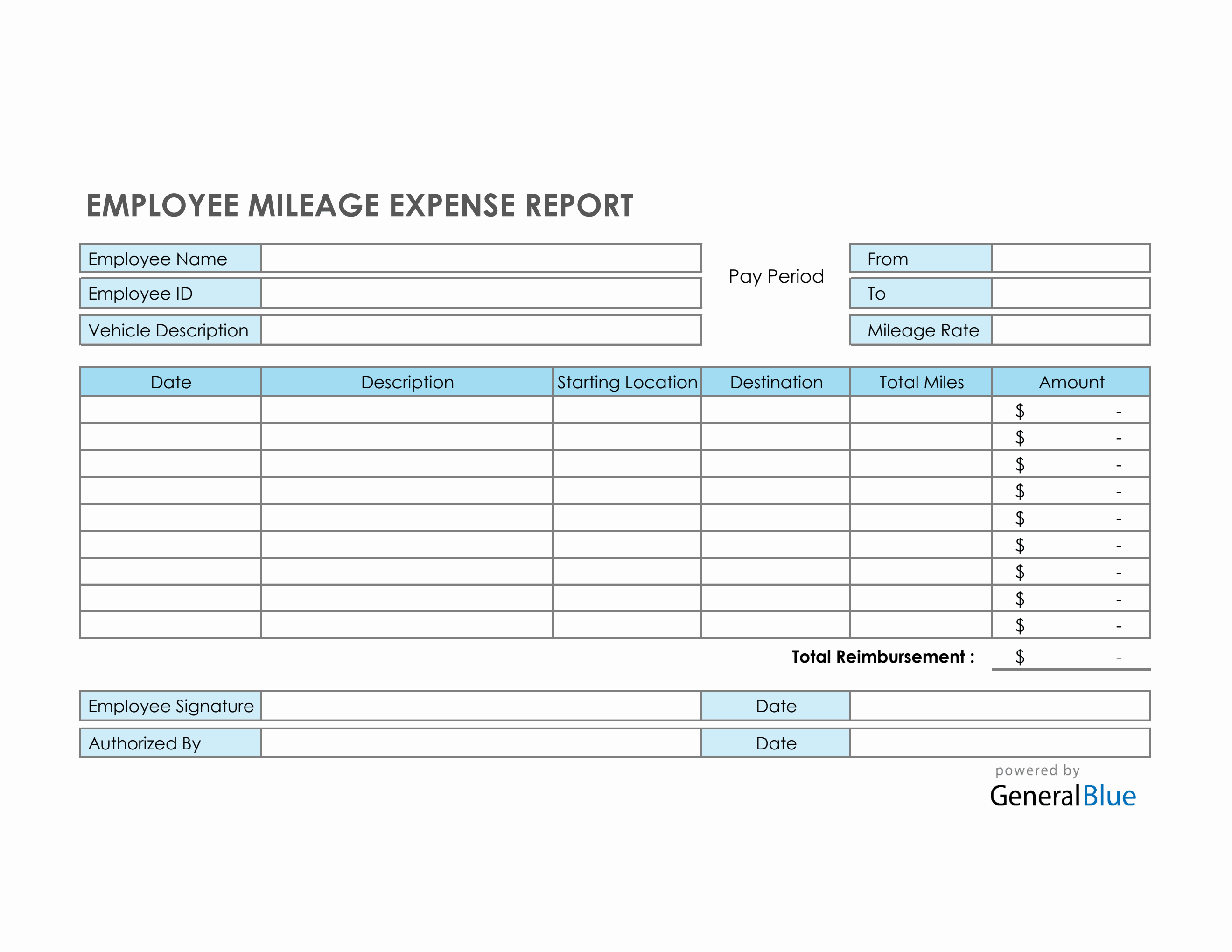 Employee Mileage Expense Report Template In Excel For Gas Mileage Expense Report Template