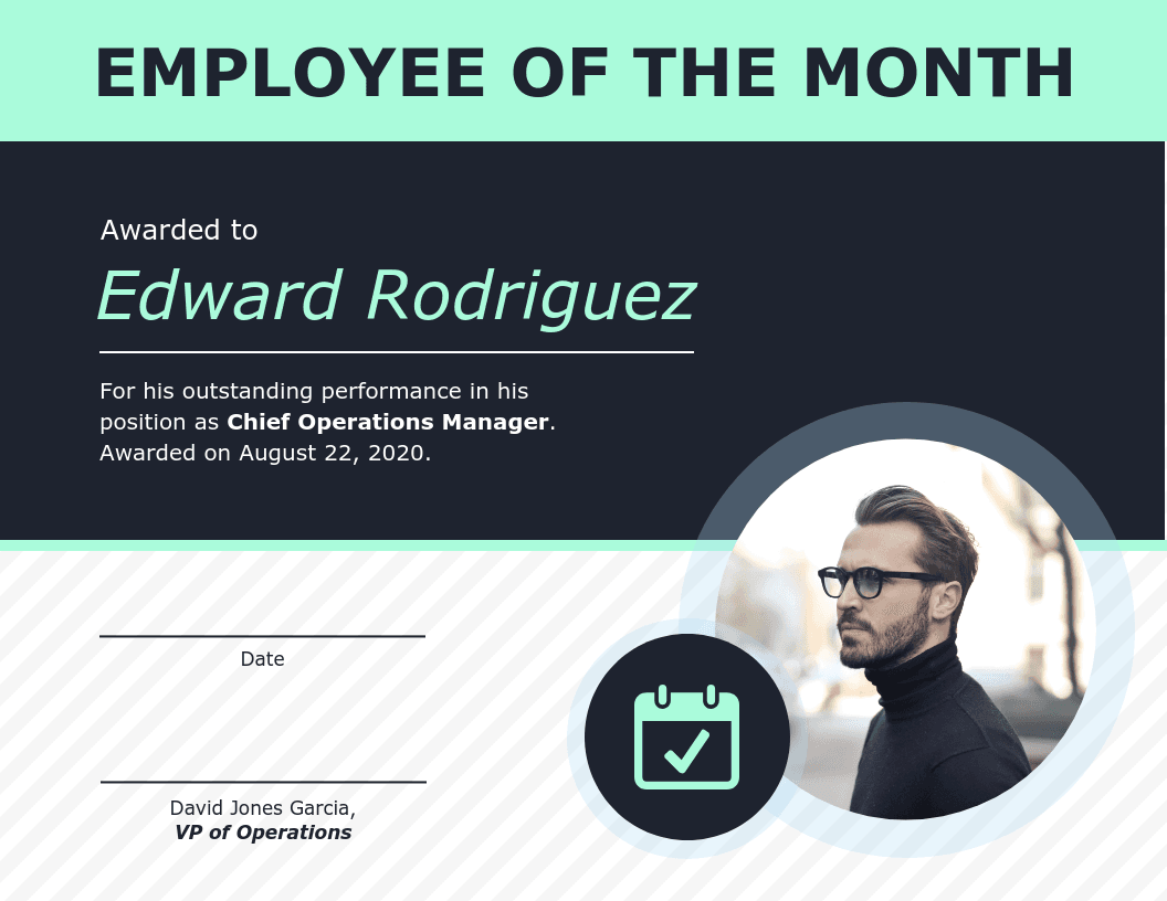 Employee of the Month Certificate of Recognition Template Inside Manager Of The Month Certificate Template