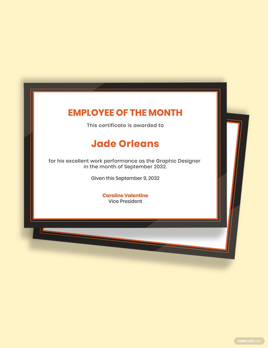 Employee Of The Month Certificate Templates – Design, Free  Intended For Employee Of The Month Certificate Template