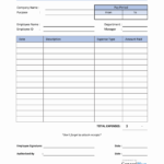 Employee Office Expense Report Template In Excel Throughout Company Expense Report Template