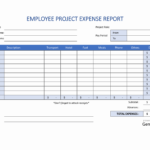 Employee Project Expense Report Template In Excel In Daily Expense Report Template