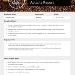 Employee Weekly Status Report For Staff Progress Report Template