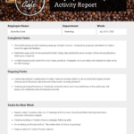 Employee Weekly Status Report In Weekly Activity Report Template