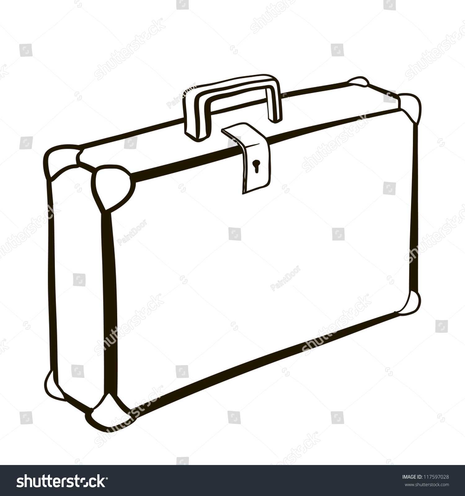 Empty Suitcase Childrens Sketch: Stock Vektorgrafik (Lizenzfrei  Within Blank Suitcase Template